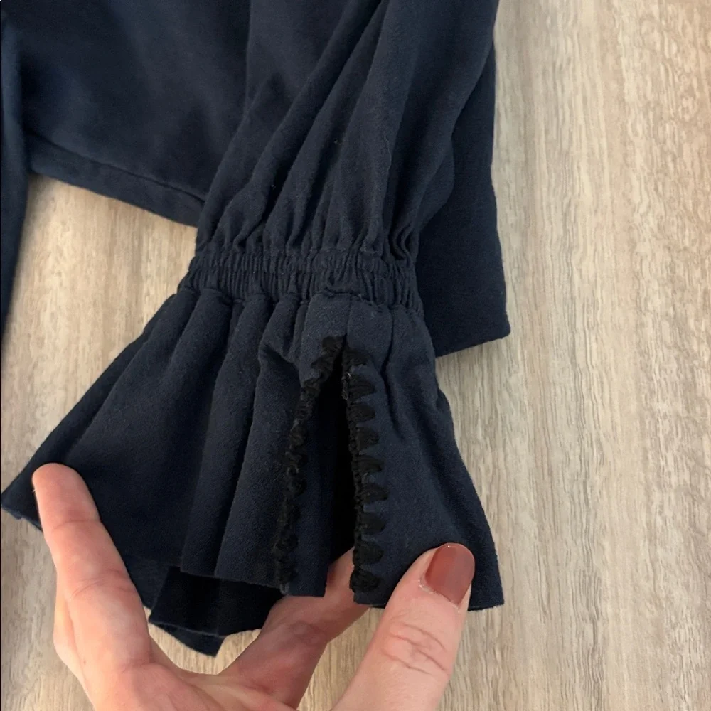 Apiece Apart Maria Mini Dress Puff Gathered Sleeves Women’s Size XS Navy Blue